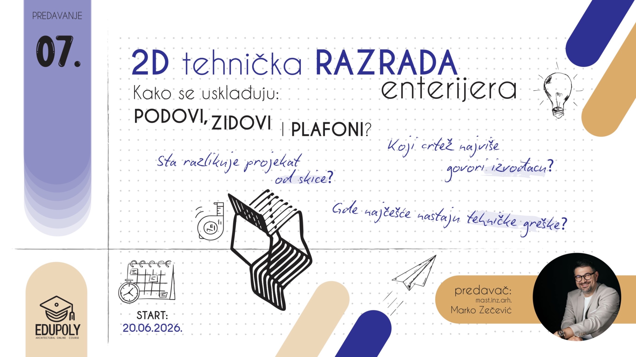 W07 - 2D tehnička razrada enterijera