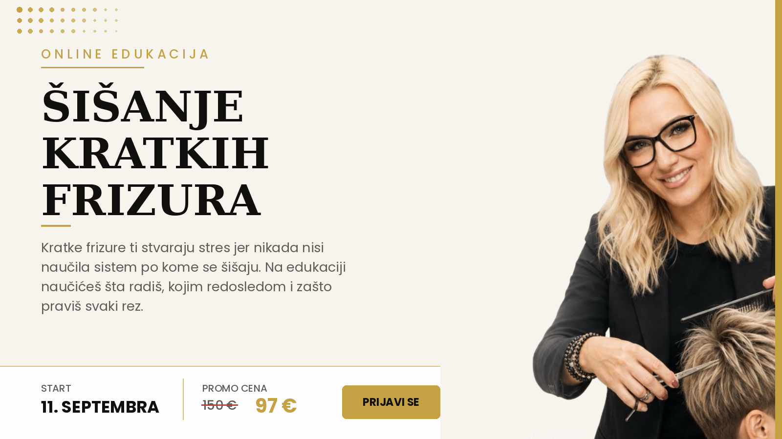 Online edukacija: Šišanje kratkih frizura